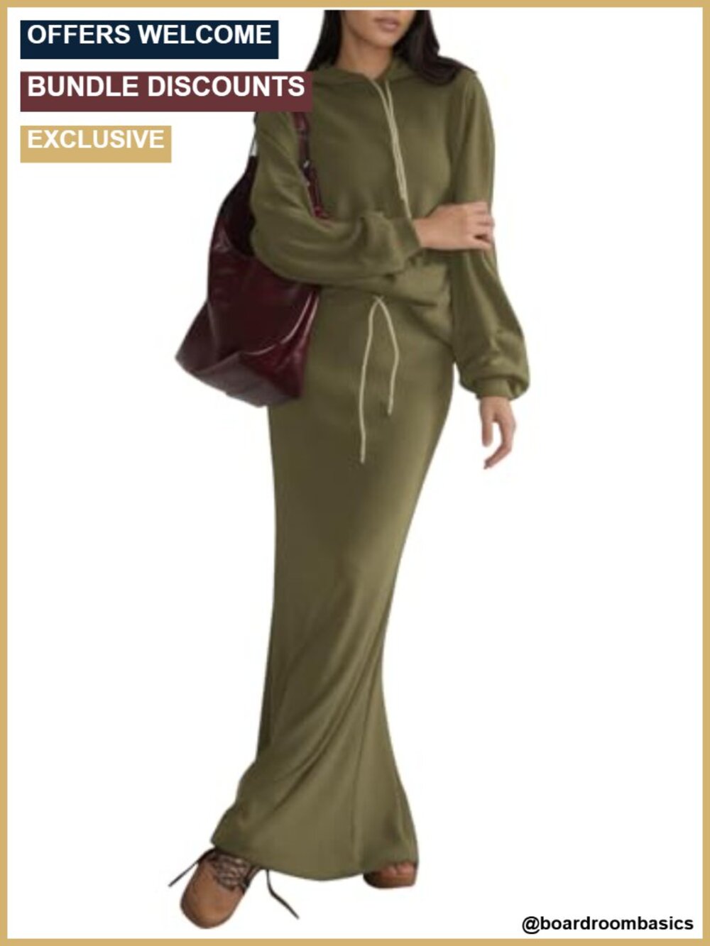 2 Piece Lounge Set Hoodie & Long Skirt Sweatsuit Women's Fall Winter